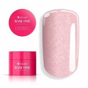 Silcare Base One Csillámos Építőzselé - Misty Rose 50g